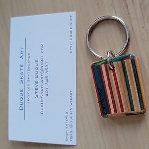 Duque Skate Art Upcycled Skateboards Keychain